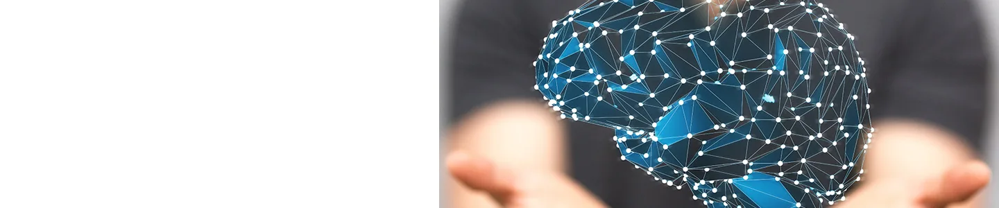Mani che sostengono illustrazione cervello simbolo innovazione medica al Centro Medico Europeo.